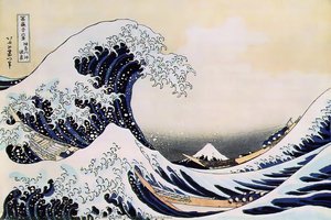 Velká Vlna Kanawagy — Hokusai Kacušika