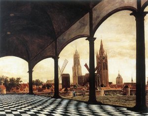 A View Of Delft Through An Imaginary Loggia — Daniel Vosmaer