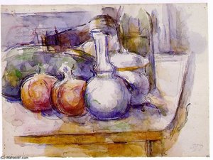 Natura Morta Con Caraffa, Zucchero Dolce E Bottiglia — Paul Cézanne