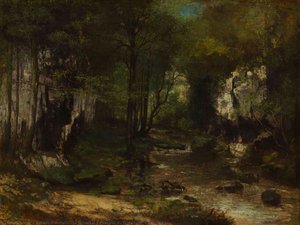 Der Bach (le Ruisseau Du Puits-noir_ Vallée De La — Gustave Courbet