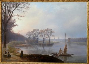 Prospect Of Dresden Seen From Pieschen, March Haze — Johan Christian Claussen Dahl