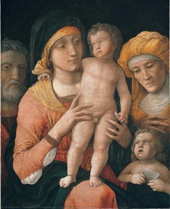 Den Hellige Maria Med Barnet Og Helgener — Andrea Mantegna