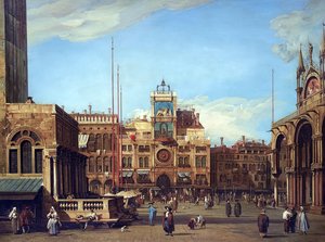 Piazza San Marco: Der Glockenturm — Giovanni Antonio Canaletto