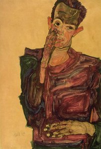 Autoritratto Con Guaco Tirato 1910 — Egon Schiele