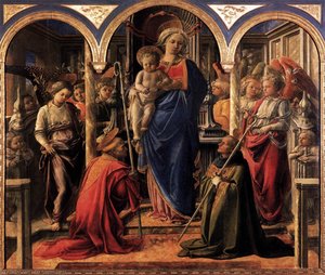 Madona Şi Fiul Cu Sfântul Fredianus Şi Sfântul Augustin — Filippo Lippi