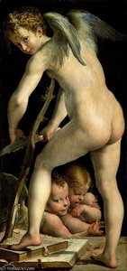 Cupid, 135x66, Kunsthistorisches Museu — Parmigianino