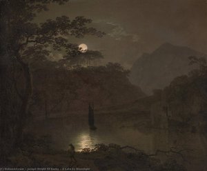 A Lake By Moonlight — Joseph Wright Of Derby