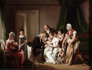 A Man Vaccinating A Young Child Held By Its Mother, With Other Members Of The Household Looking On — Louis Léopold Boilly