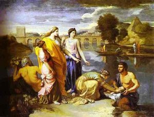 Faaraoni Tütar Leiab Beebi Moosesi — Nicolas Poussin
