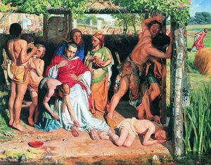 Eine Bekehrte Britische Familie, Die Einen Christlichen Missionar Vor Der Verfolgung Durch Die Druiden Schützt — William Holman Hunt