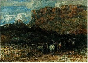 Erdsman In A Mountain Pass, North Wales — David Cox