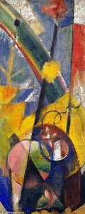 Landschaft Mit Regenbogen (rechte Seite Des Drei-teiligen Feuerschirms) — Franz Marc