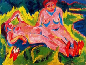 Due Nude Donne Al Lago — Ernst Ludwig Kirchner