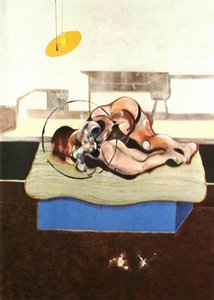 Three Studies Of Figures On Beds, 1972 Center — Francis Bacon