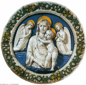 Madonna And Child Between Two Angels — Luca Della Robbia