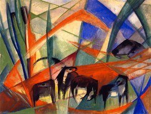 Landscape With Black Horses — Franz Marc