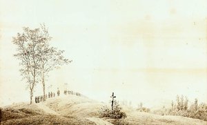 Il Pellegrinaggio Al Tramonto (alba) — Caspar David Friedrich