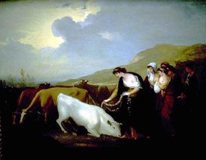Europe Crowning Bull With Flowers — Benjamin West