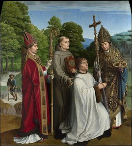 Il Canonico Bernardijn Salviati E Tre Santi — Gerard David