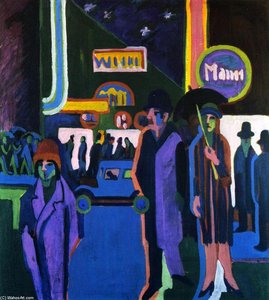 Street Scene At Night — Ernst Ludwig Kirchner