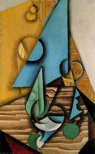 Botella Y Vaso Sobre Una Mesa - - — Juan Gris