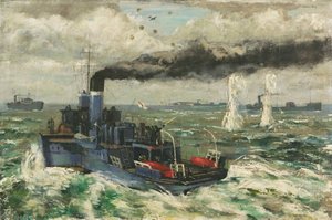 Hms 'lorna Doone' During An Attack On An East Coast Convoy — William D Dring