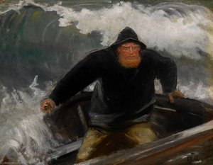 Fisherman Coming To Shore — Michael Peter Ancher