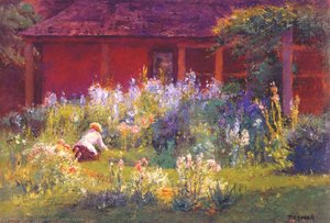 Selma In The Garden (flower Garden) — Theodore Clement Steele