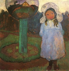 Girl In The Garden Near The Crystal Ball — Paula Modersohn-becker