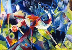 Deer In A Flower Garden (also Known As Deer In A Garden) — Franz Marc