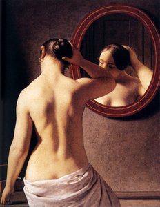 Eckerserg Christoffer Wilhem Woman Standing In Front Of A Mirror — Christoffer Wilhelm Eckersberg
