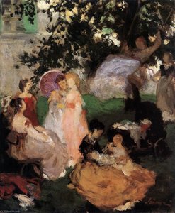 The Swing (vacationers, In The Garden) — Pál Szinyei Merse