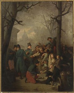 Soldats Distribuant Du Pain Aux Indigents. 14e De Ligne Camp Des Invalides, 1849 — 이지도르 필스