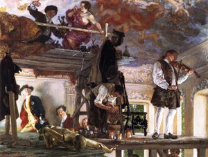 Il Principe Ereditario Federico Fa Visita Al Pittore Pesne Sul Suo Ponteggio A Rheinsberg — Adolph Von Menzel