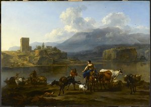 Le Passage Du Bac — Nicolaes Pietersz Berchem