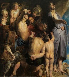 Mose Schlägt Wasser Aus Dem Felsen — Jakob Jordaens