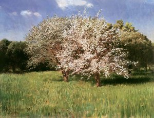 Blooming Apple Trees — Pál Szinyei Merse