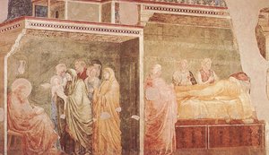 The Birth Of St. John The Baptist And His Father Zacharias Writing His Name — Giotto Di Bondone