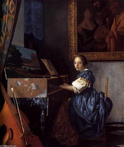 Signora Seduta Al Virginale — Johannes Vermeer