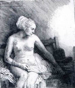 Femme Nue Avec Un Chapeau — Rembrandt Van Rijn