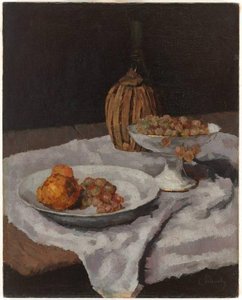 Chianti Bottle, Fruit And Fruit Peel — Carl Eduard Schuch