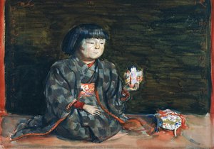 Seated Portrait Of Reiko With A Doll — Kishida Ryūsei