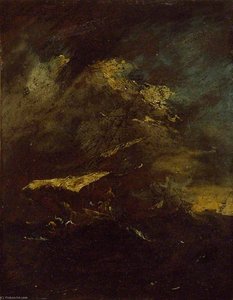 Two Vessels In A Storm — Francesco Lazzaro Guardi