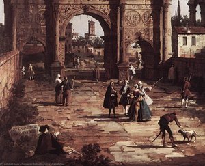 Rome: The Arch Of Constantine (detail) — Каналето