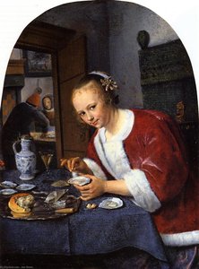 Girl Offering Oysters — Jan Havickszoon Steen