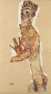 Autoritratto Con Dita Aperte — Egon Schiele