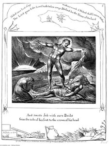 Satana Che Colpisce Job Con Pustole — William Blake