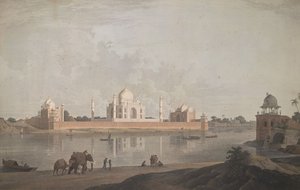 The Taje Mahel, Agra'. Aquatint