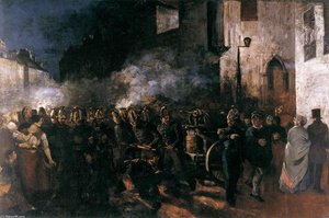 Los Bomberos Corriendo Hacia Un Incendio — Gustave Courbet