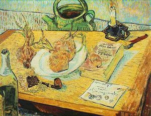 Still Life Drawing Board, Pipe, Onions and Sealing-Wax